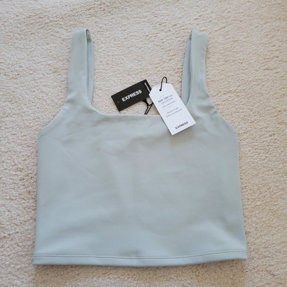 NWT EXPRESS - Body Contour High Compression Square Neck Cropped Tank (Size XS) - Picture 2 of 6